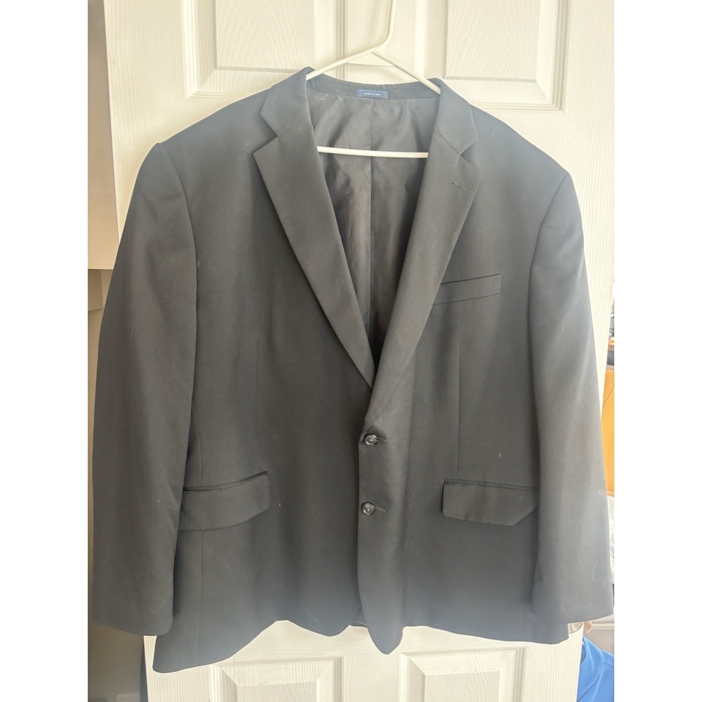 Stafford Mens 54R Classic Office Career‎ Wool Blend Blazer Jacket Travel Stretch
